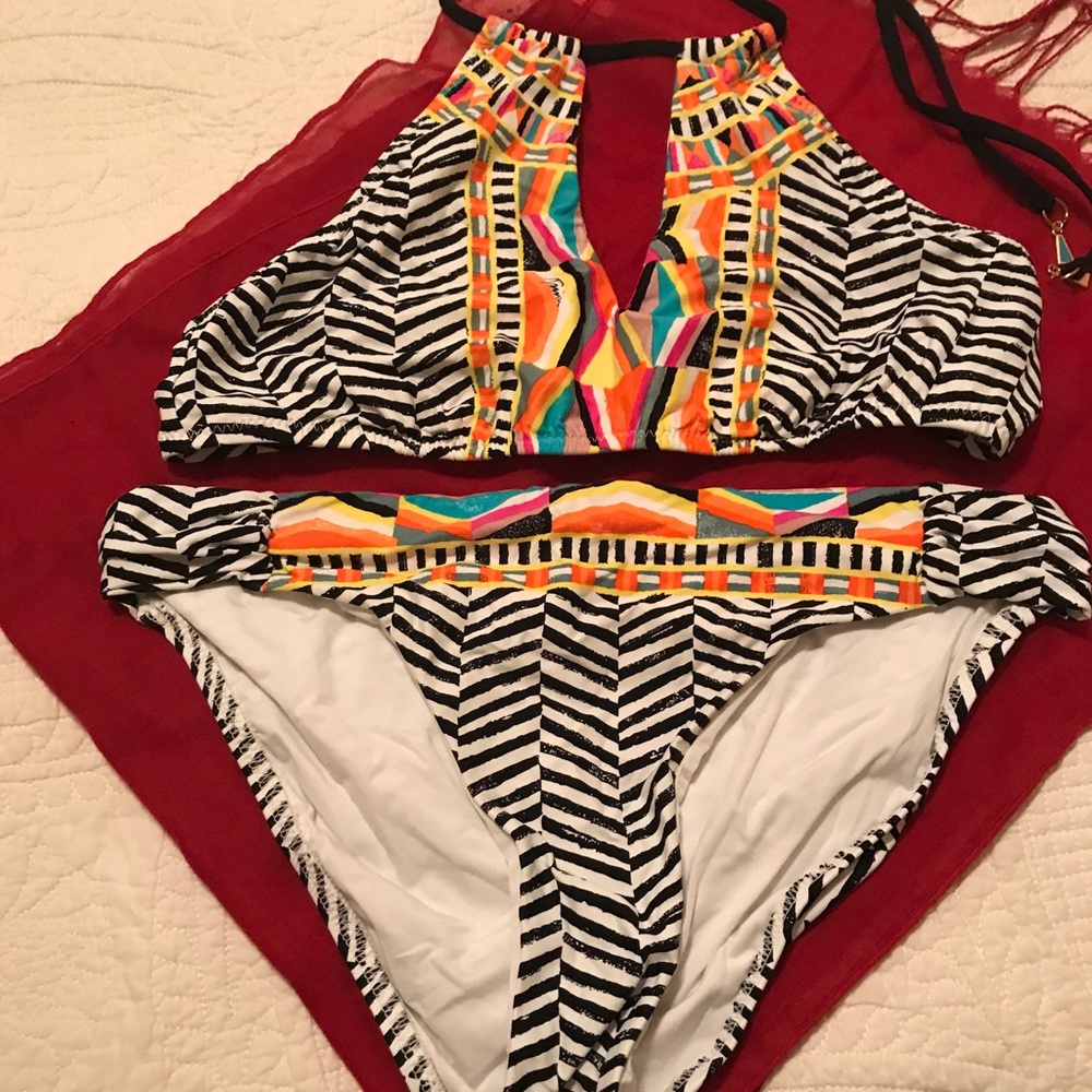 Trina Turk Multicolor Striped Bikini